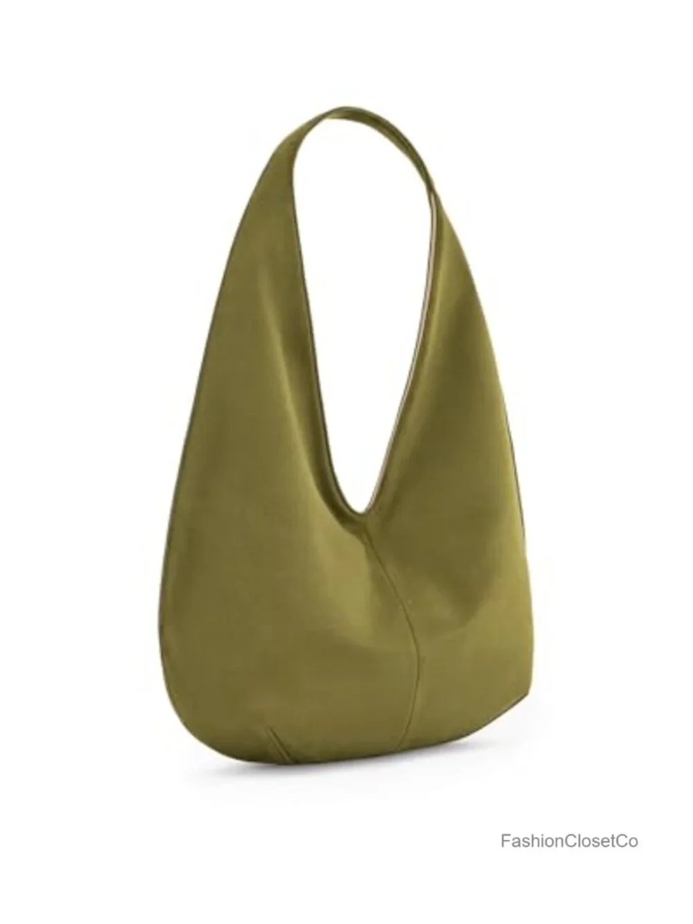 Faux Suede Hobo Shoulder Bag with Magnetic Closure